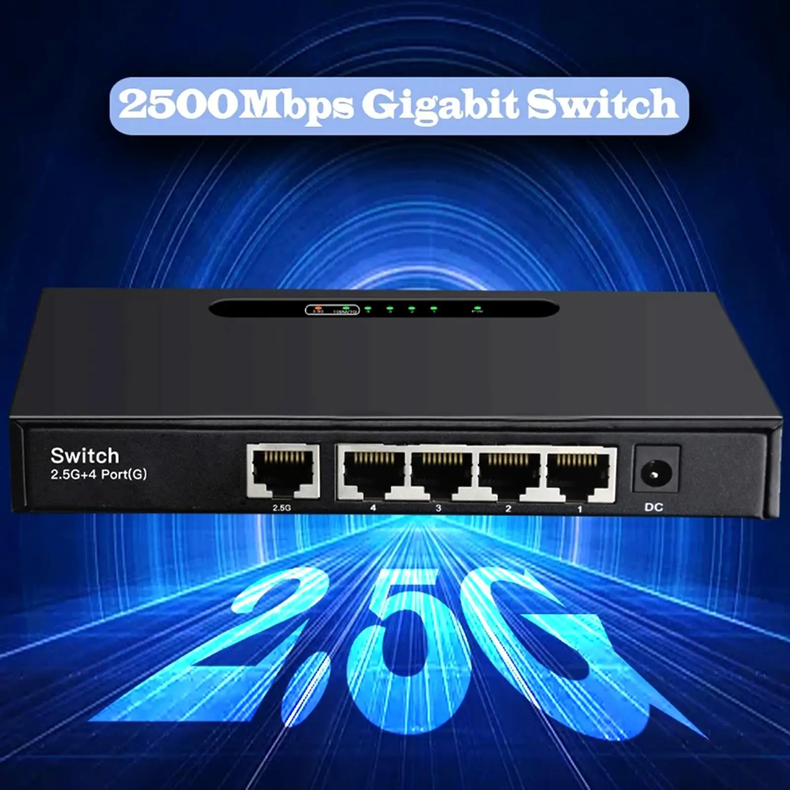 2.5G Gigabit Ethernet Switch Home Network Hub High Speed Ethernet Splitter Stable Plug and Play for Home Office Laptop