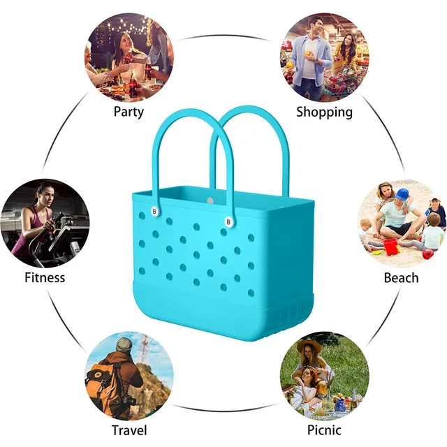 Summer Beach Rubber Tote Bag, Waterproof Eva Storage Travel Bag, Portable  Reusable Handbag For Pool, Outdoor - Temu United Arab Emirates