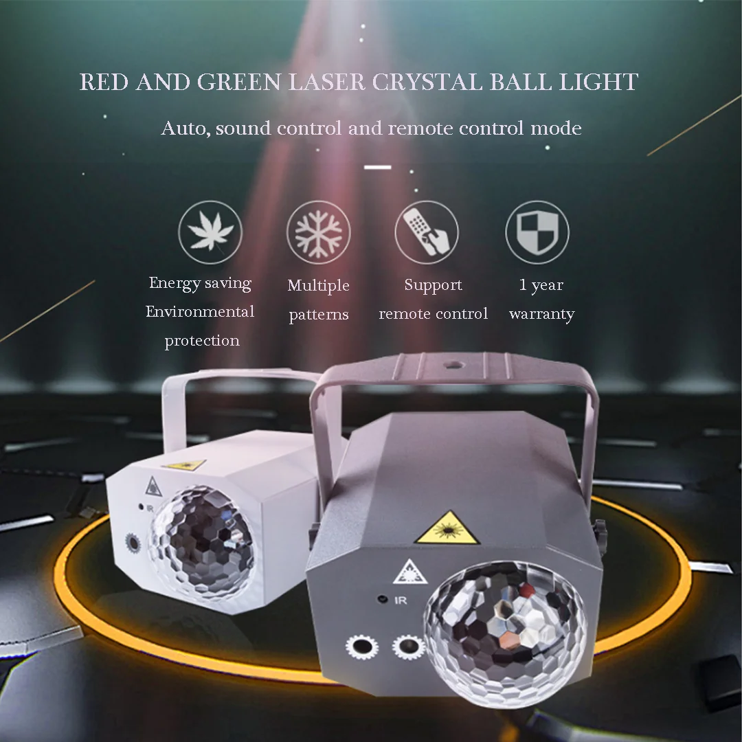Price Review Magic Ball Laser Light Plastic Shell 2-in-1 Effect LED Stage Light Projector Strobe Lights With Sound Activated For Club Online Shop