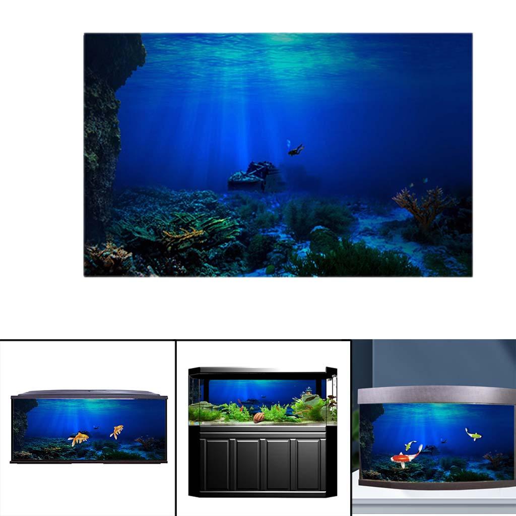 Aquarium Background Poster Backdrop Wallpaper Underwater World Fish Tank 3D