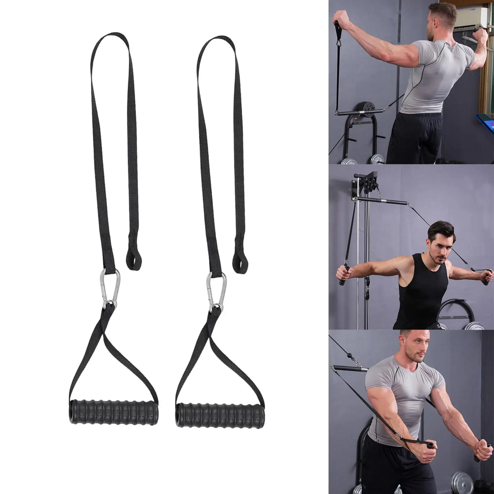 Triceps Rope Pull Down Handle Anti Slippery for Push Downs Gym Rope for Rowing Machine