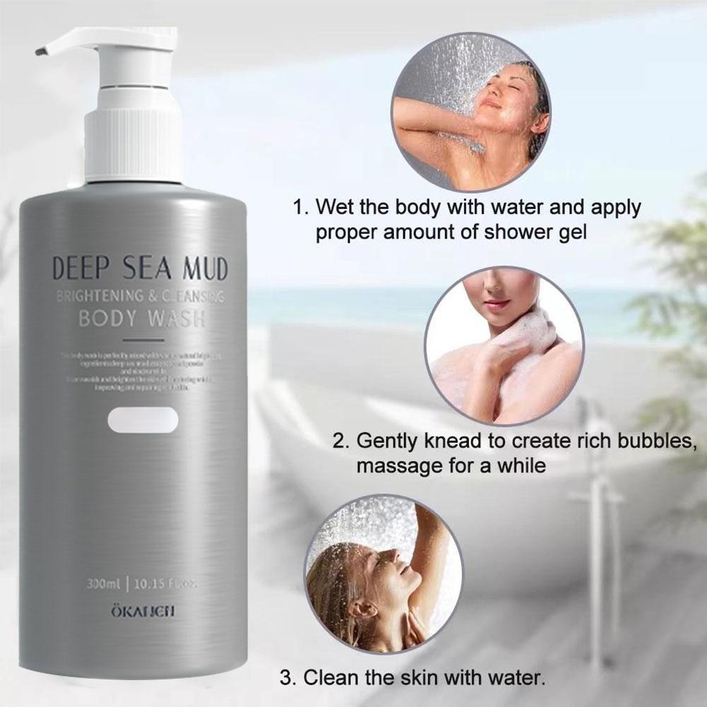 Best of Deep Sea Mud Volcanic Mud Body Wash Whitening Exfoliating Dirt Acne Moisturizing Cleansing Body Wash 300ML Reviews & Tips - Image 5