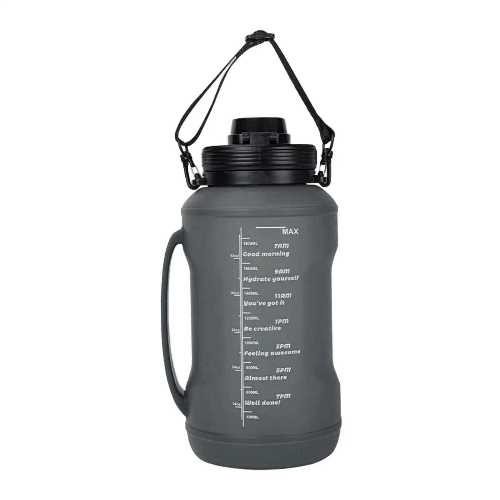 Water Bottle Water Jug with Time Marker with Handle Reusable Large Bottle Cup for Fishing Workouts Fitness Camping