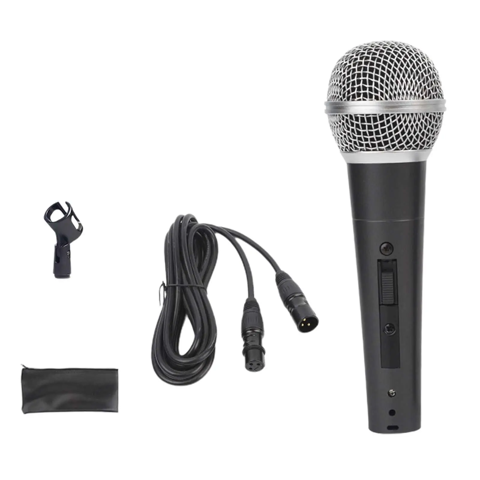Wired Microphone XLR Detachable Cable with on and Off Switch Long Range Dynamic Cardioid Microphone for Home KTV Speech Wedding