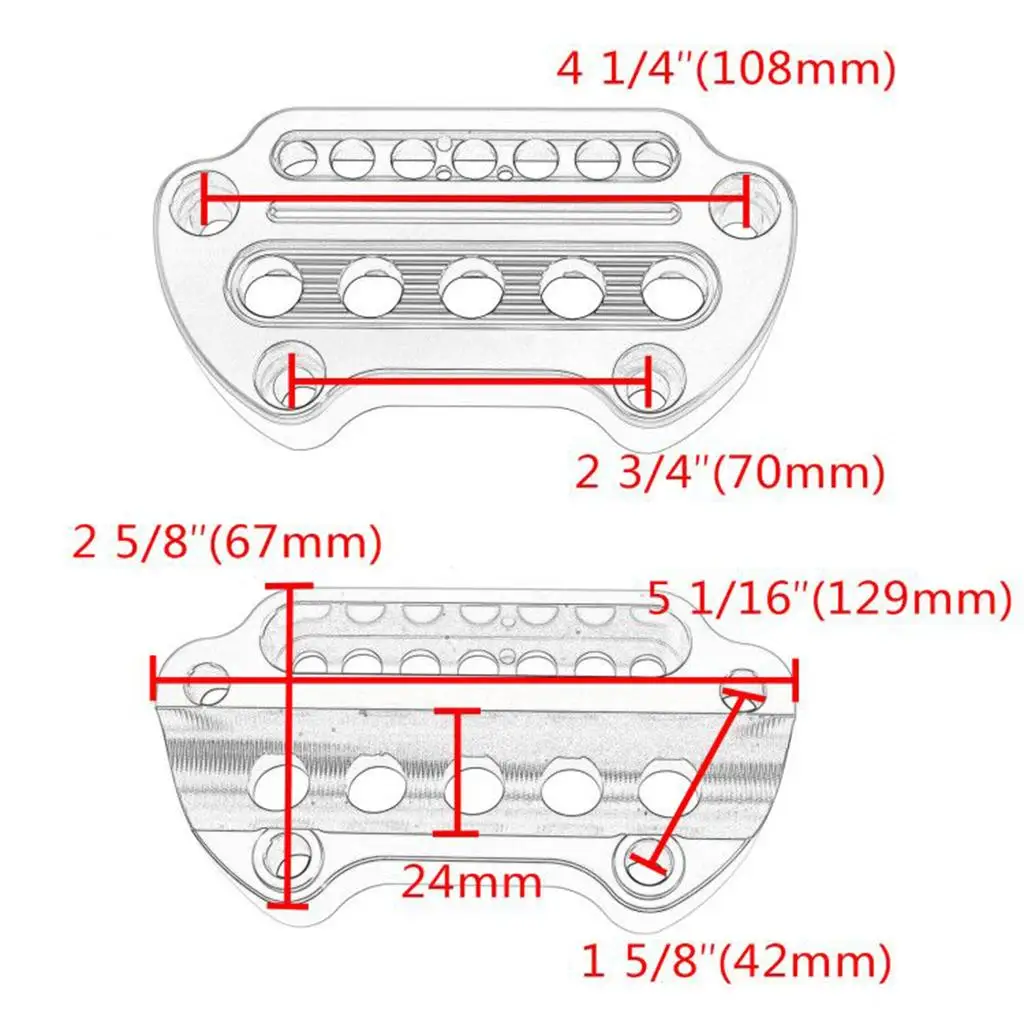 Black Indicator Light Handlebar Top Clamp Fit for 95-up New