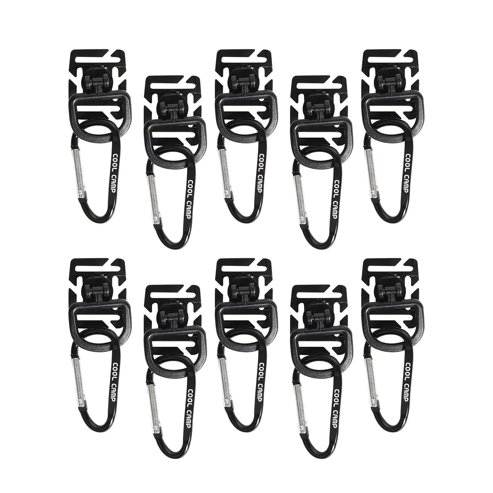 10x Outdoor Tent Clips Hook Tent Clamp Heavy Duty Carabiner Hook Canopy Clip for Mountaineering Camping Climbing Canopies Garden