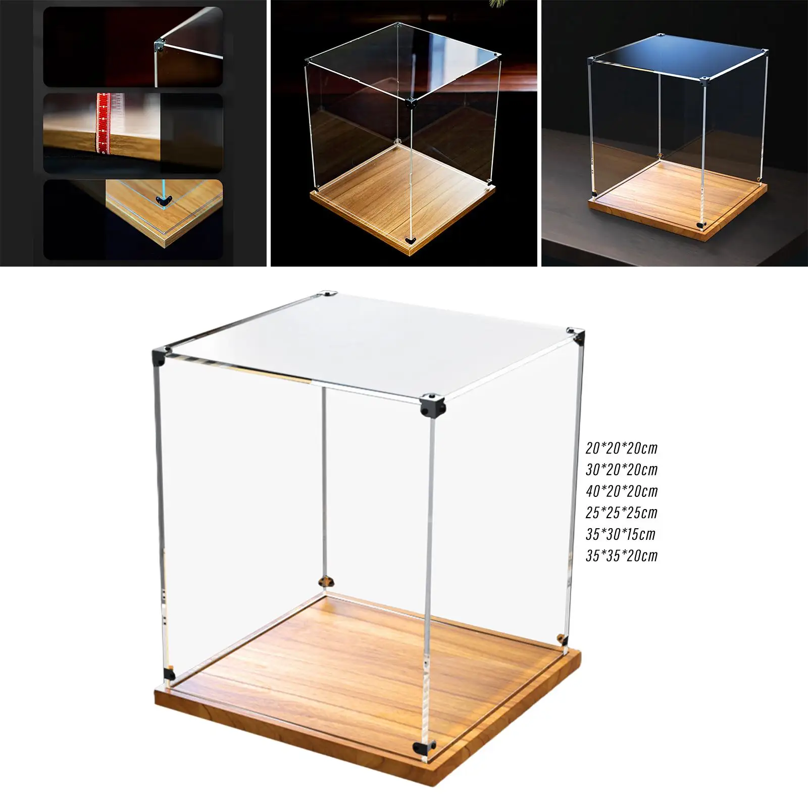 Clear Display Case Multipurpose Stable Storage Organizer for Bookshelf