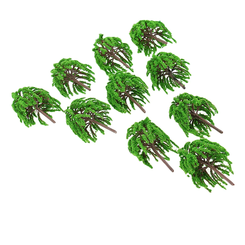 10pcs Model Tree Train Railroad Wargame Scenery Street Layout HO :75