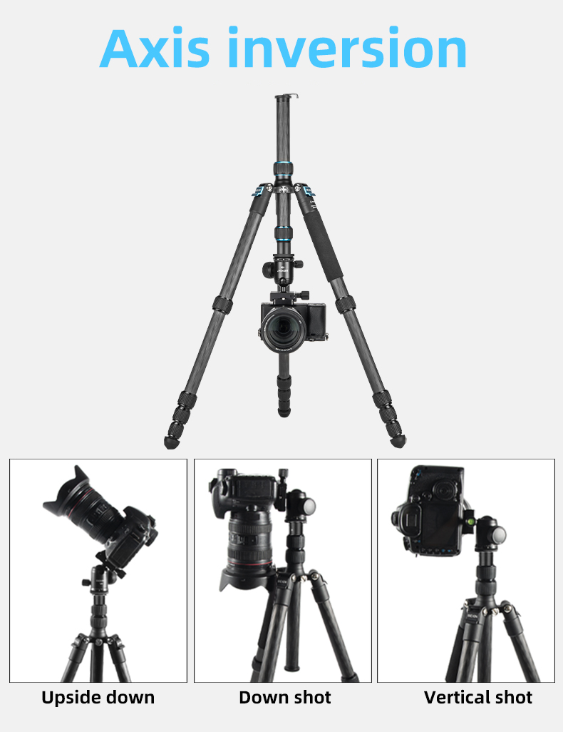 BEXIN Reise-Profi-Stativ Leichtes Carbonfaser-Einbeinstativ mit Kugelkopf für Canon Sony Nikon DSLR-Kameras – Detail 8