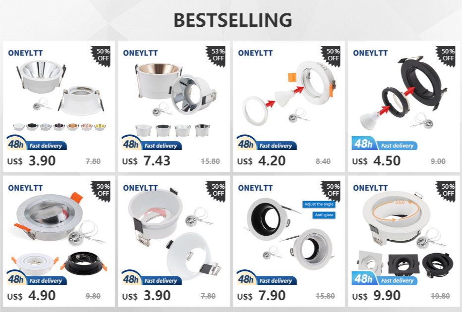 recessed led downlight montado quadro redondo suporte da lâmpada buraco de corte luzes de ponto de teto dispositivo elétrico de montagem