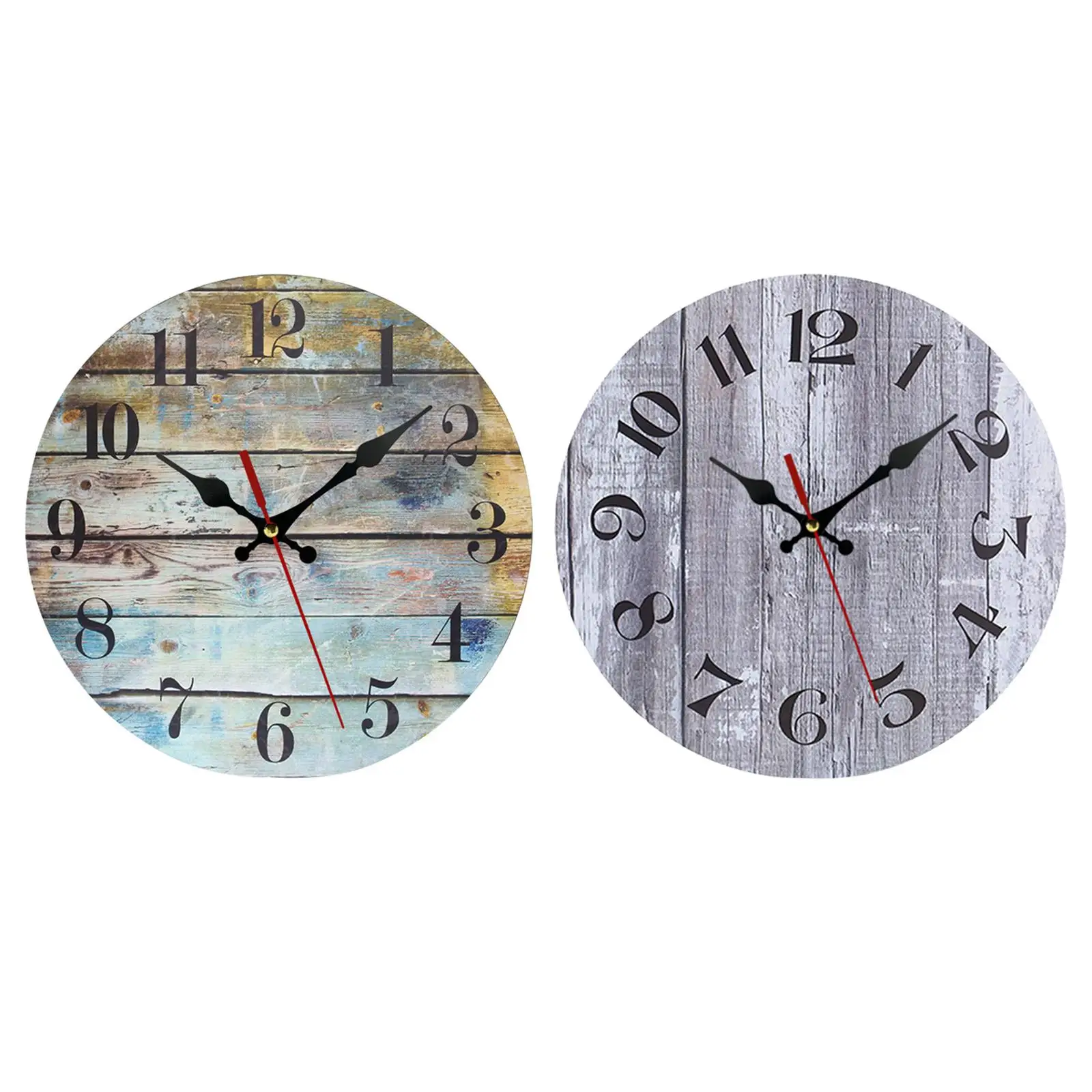 Rustic Wood Wall Clock Watches Bedroom Decorative 9.8inch Hanging Clocks