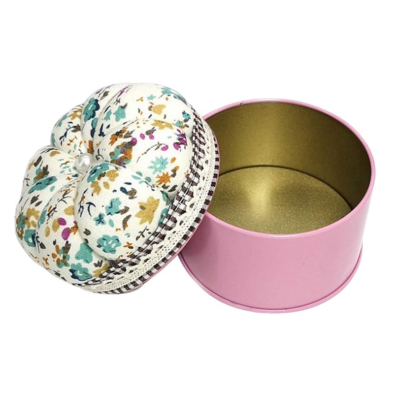 Description Picture 5 of item1x pincushion and Sewing supplies storage box Floral DIY sewing tools Home cross-stitch sewing accessories