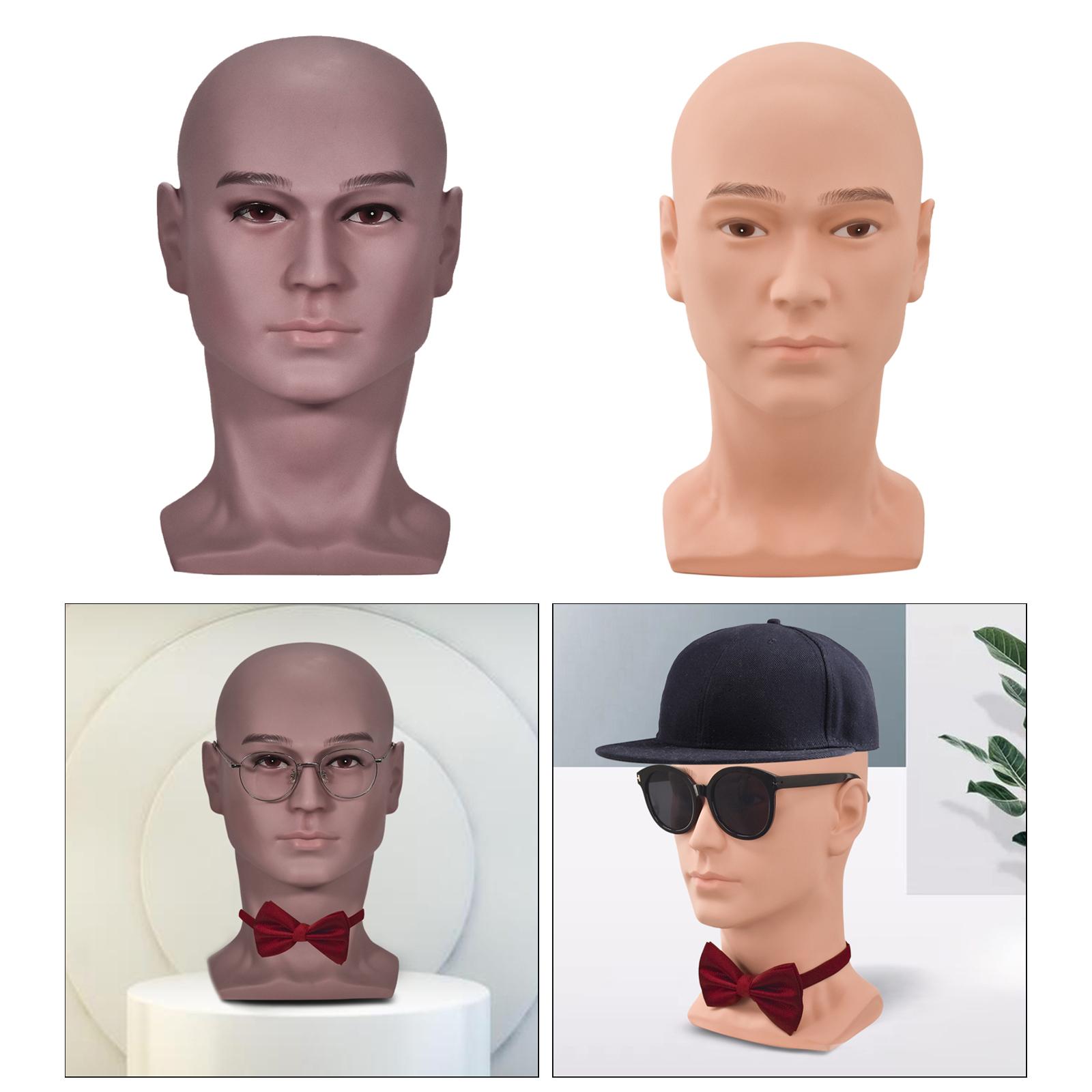 PVC Mannequin Head Cosmetology Male Training Head Model Wigs Display Multi Use Surface Smooth and Clean for Salon Students