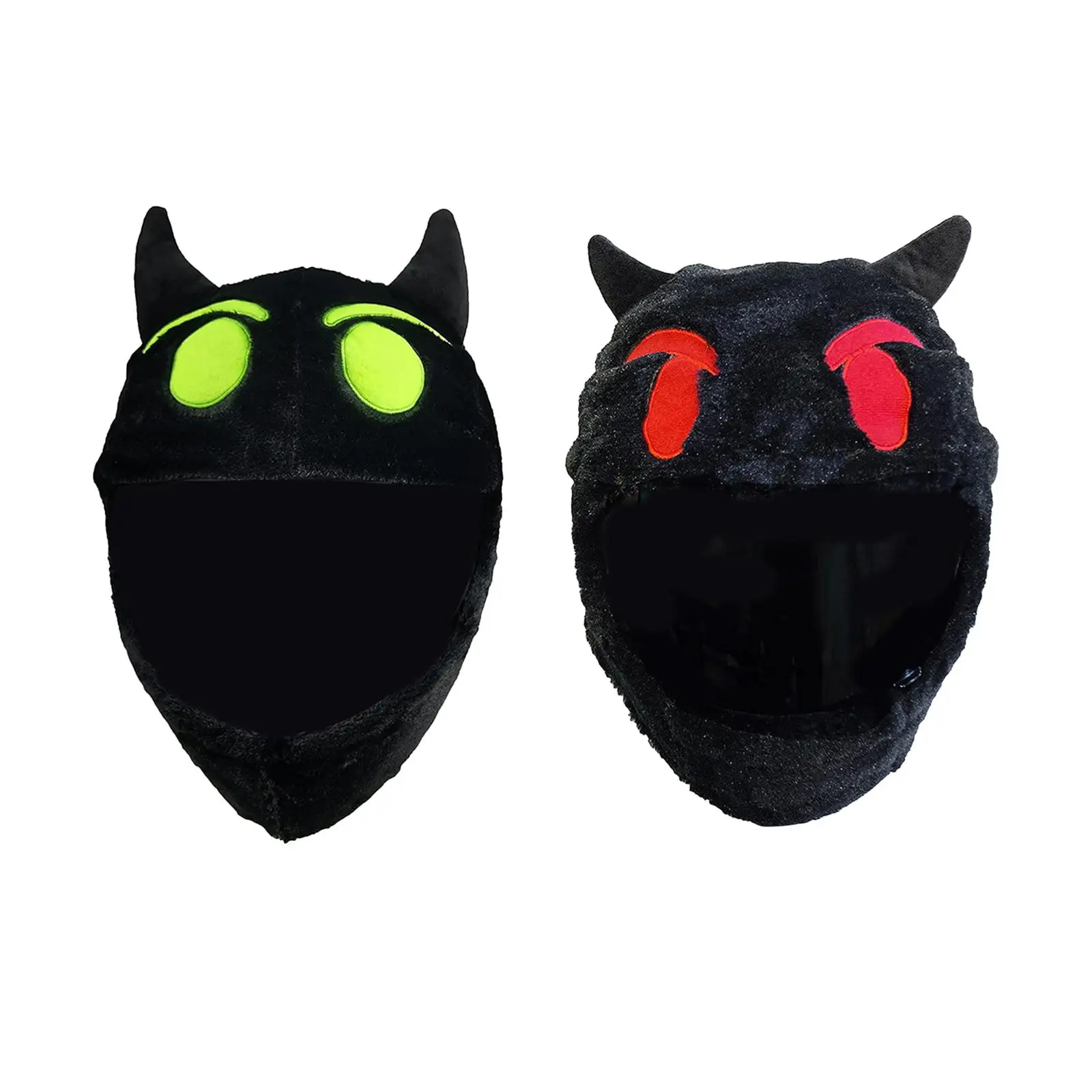 Devil Motorcycle Helmet Cover Cute Warm Motorbike Accessories Decorative Plush Helmet Cover Full Face Helmet Protective Cover