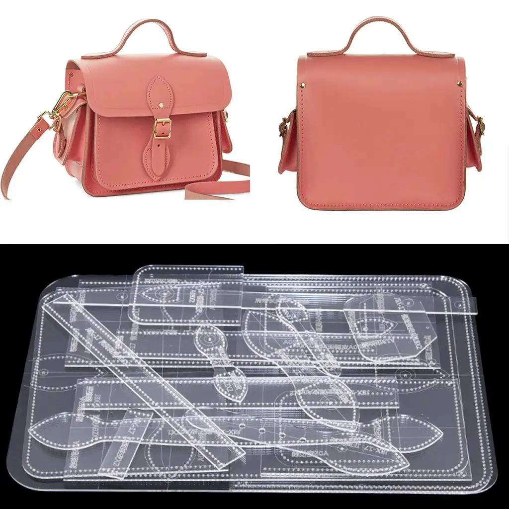 Clear Acrylic Shoulder Bag Stencil Template Set Leather Craft Patterns DIY-