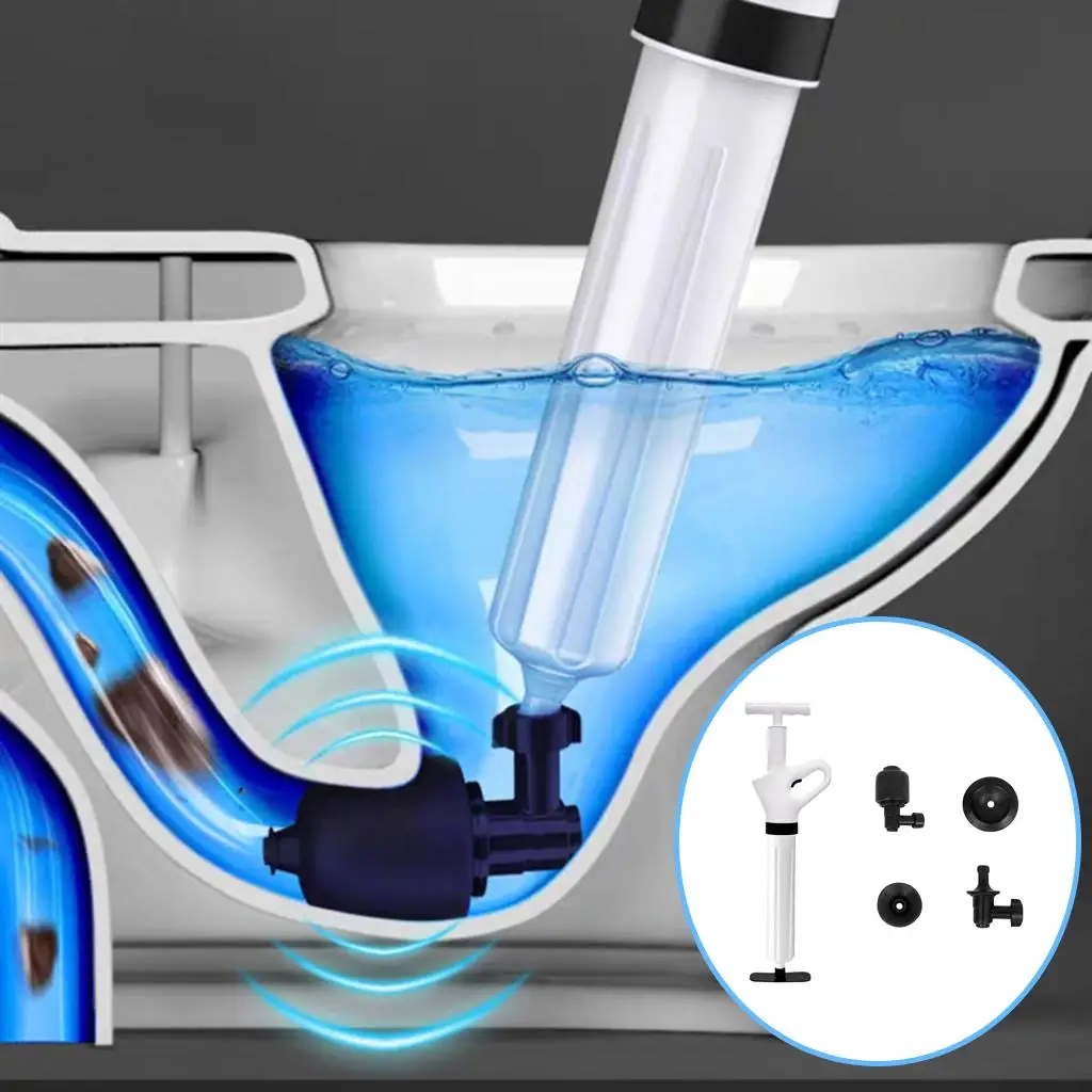 Toilet  Pressure Plunger Pump Kits  Cleaner for Bathtub Shower
