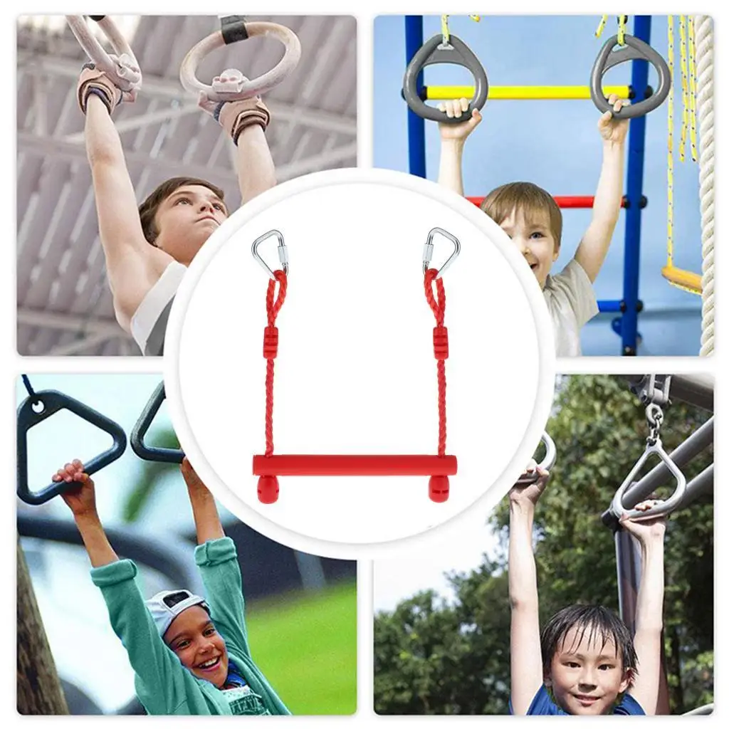 Children  Swing Bars Slack Obstacle Fitness Playset Accs Age 6+