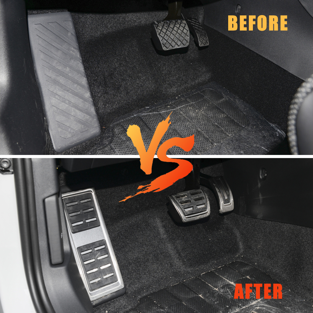 AT MT für VW GOLF7 GTi MK7 Lamando POLO A05 Passat B8 Skoda Rapid Octavia 5E 5F A7 2014-2023 Edelstahl-Auto-Pedalabdeckung – Detail 1