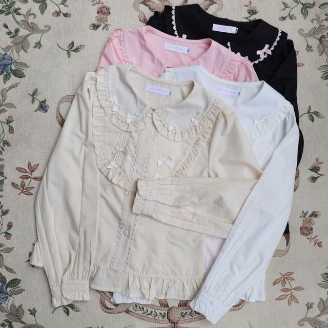 Deeholic Gold Button Neck Blouse Tops Shirt Long Sleeves