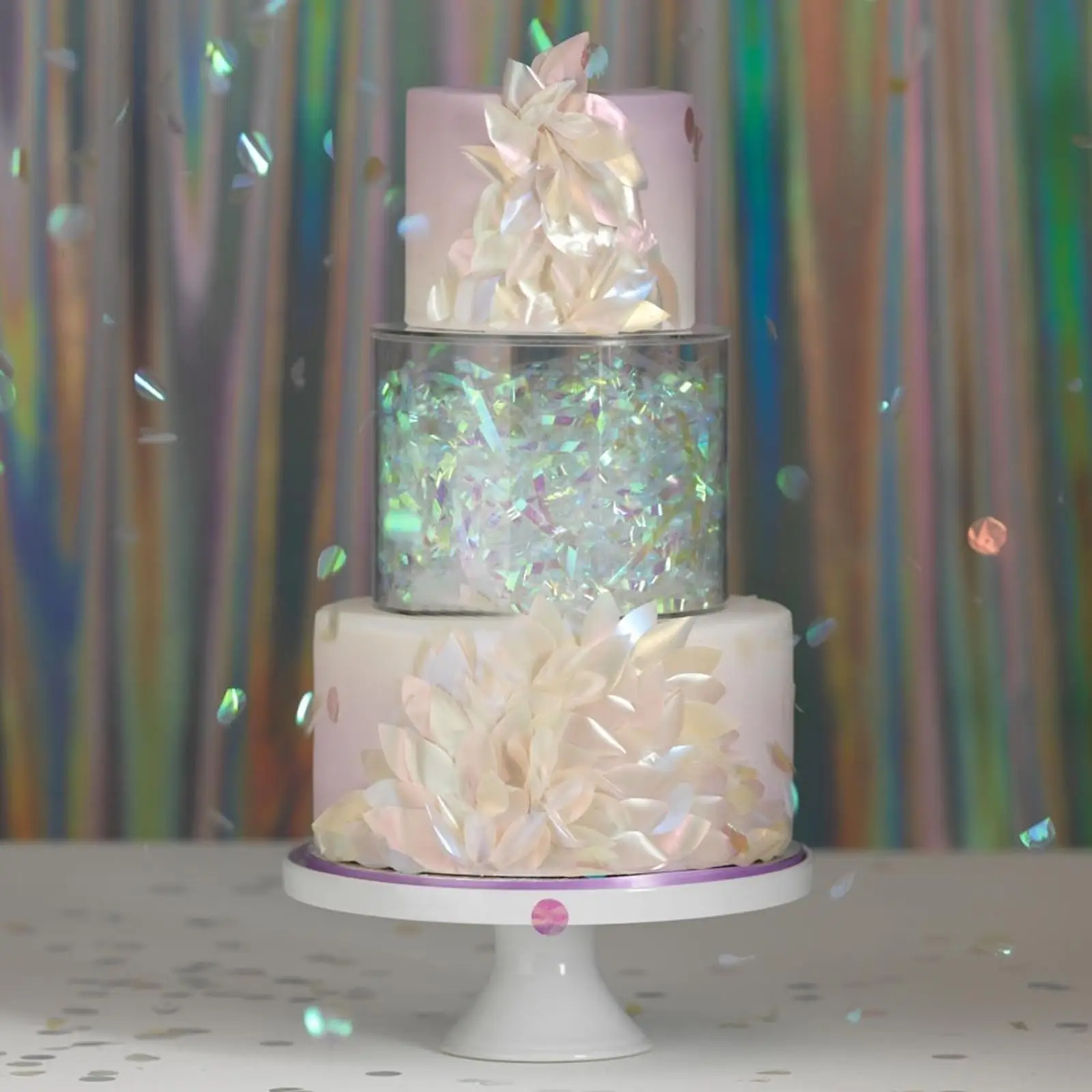 Cylinder Display Riser Round Transparent Tabletop Cake Display for Birthday Wedding