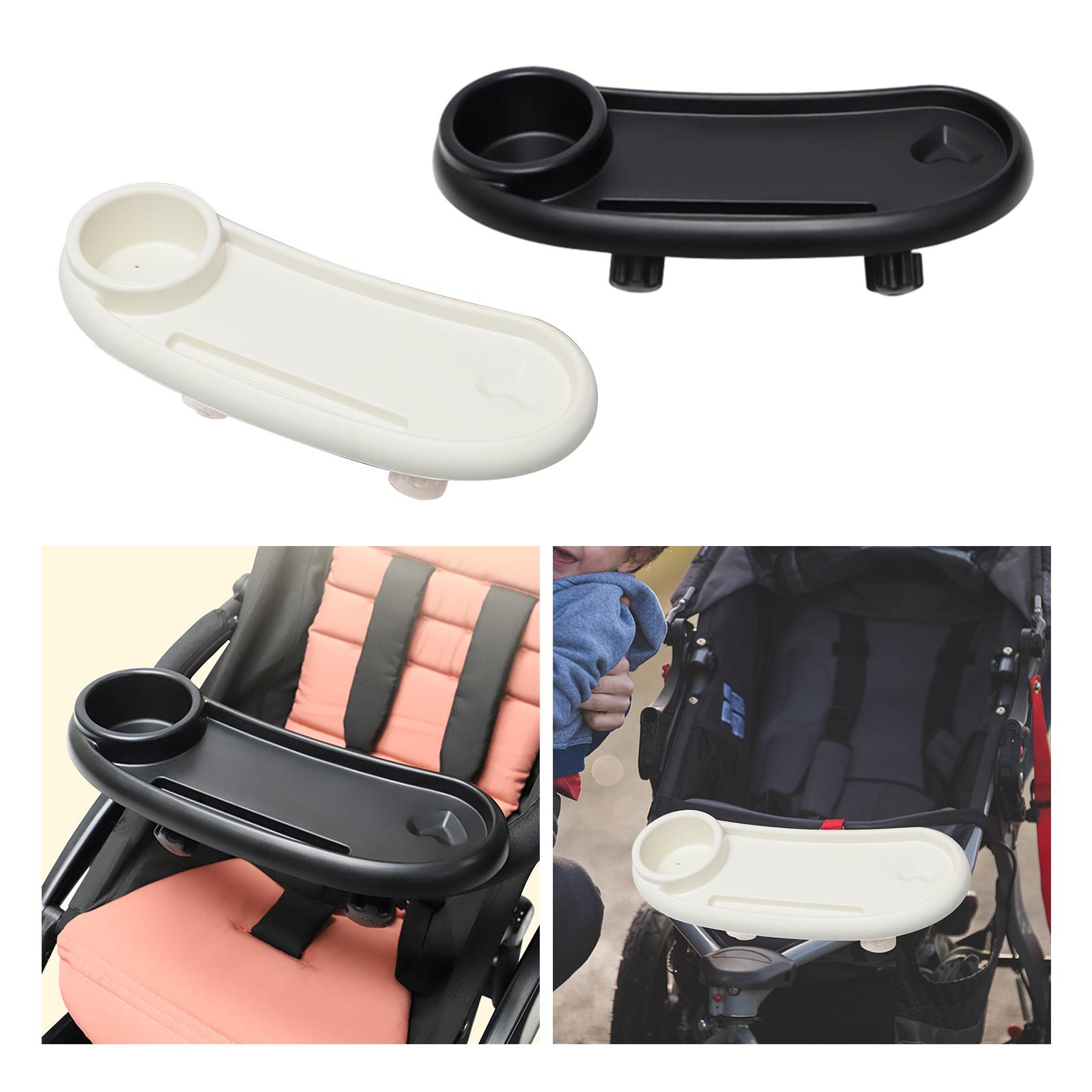 Stroller Tray Snack Tray with Cup feeding bottles Holder with Cup Holder Removable Non Slip Universal Stroller Handrest Dish