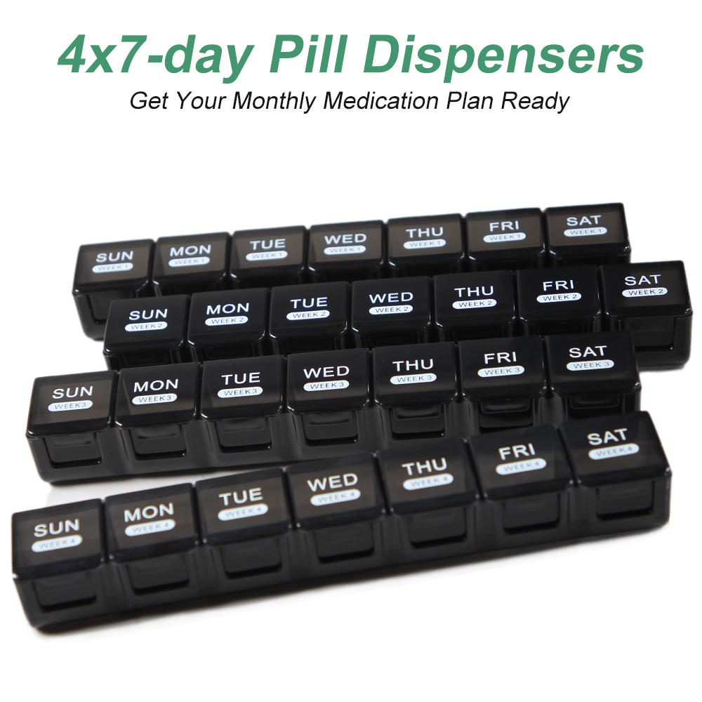 Best of Monthly Pill Organizer, 28 Day Pill Box, 4 Weeks One Month Pill Cases, Large Compartments Medicine Organizer Vitamins, Fish Oils Reviews & Tips - Image 3