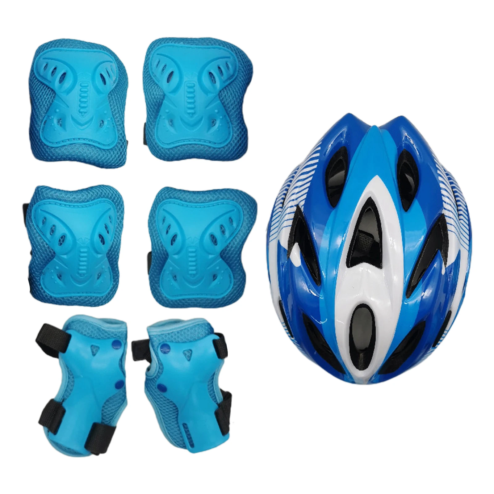 Skating Protective Gear Set Elbow Knee Pads Helmet for Kids Sports
