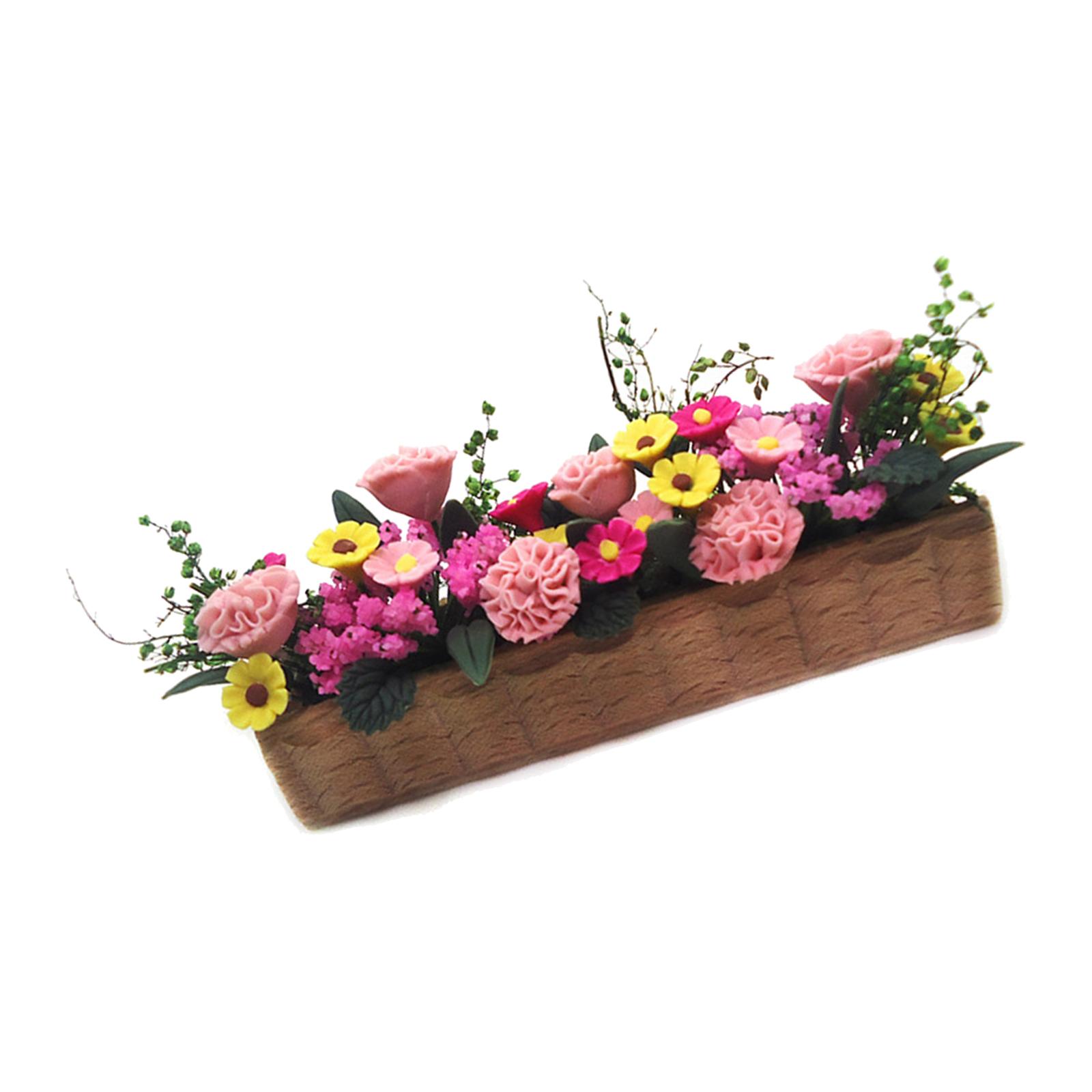 Miniature Potted Plants Dollhouse Decoration Garden Ornaments for Balcony Corridor