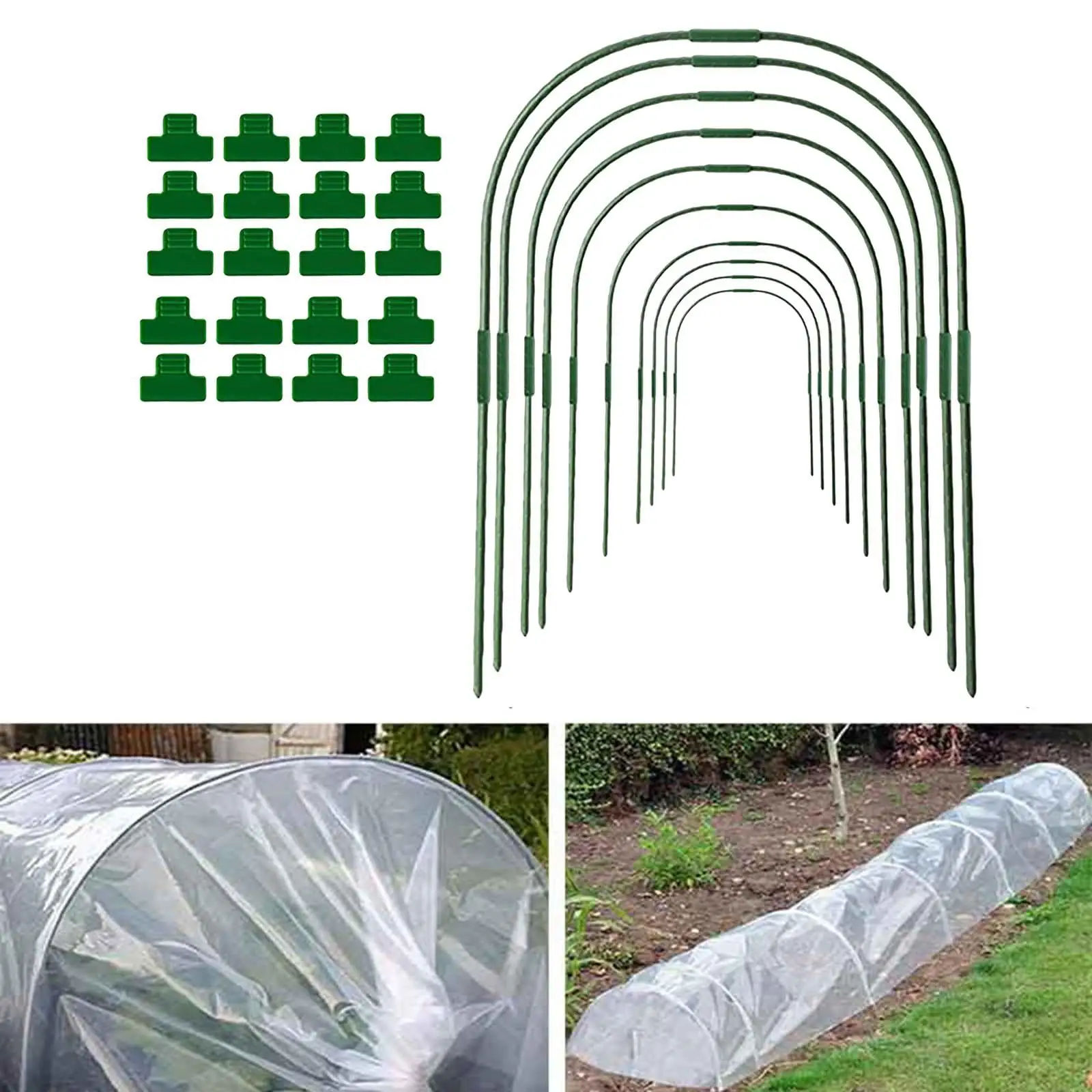 Greenhouse Hoop Kits Shading Net Rod Clip for Vegetable Planter fruits Greenhouse Film Clamps Planter Support Frame