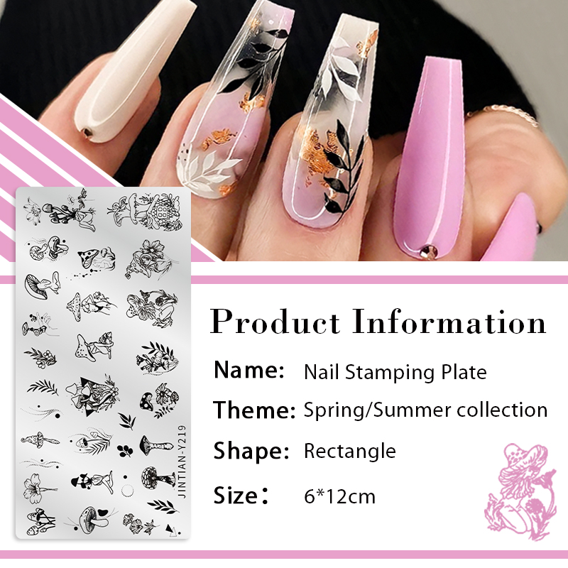 Description Picture 6 of itemFlower Leaves Nail Stamping Plates Leaf Floral Butterfly Line Printing Stencil Nail Stamp Templates Nail Art Tools