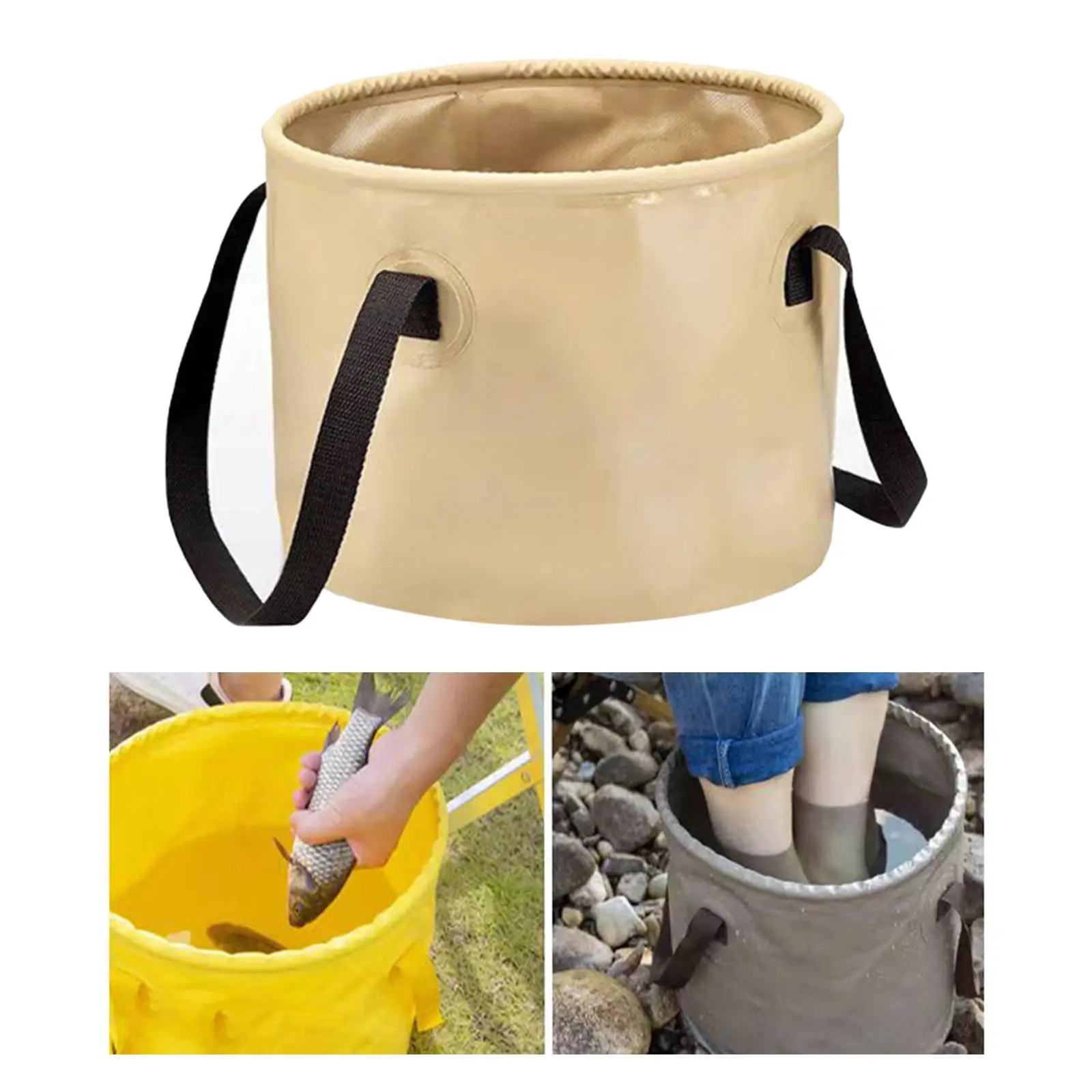 Multifunctional Camping Storage Bucket Foldable Fruit Picking Basket Wash Basin Water Container for Fishing Camping Accessories