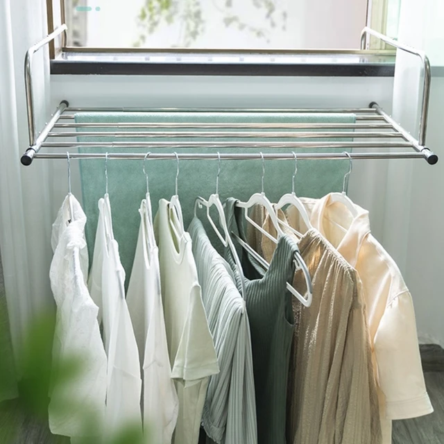 Drying Rack Folding Household  Stainless Steel Cloth Hanger - Stainless  Steel Window - Aliexpress