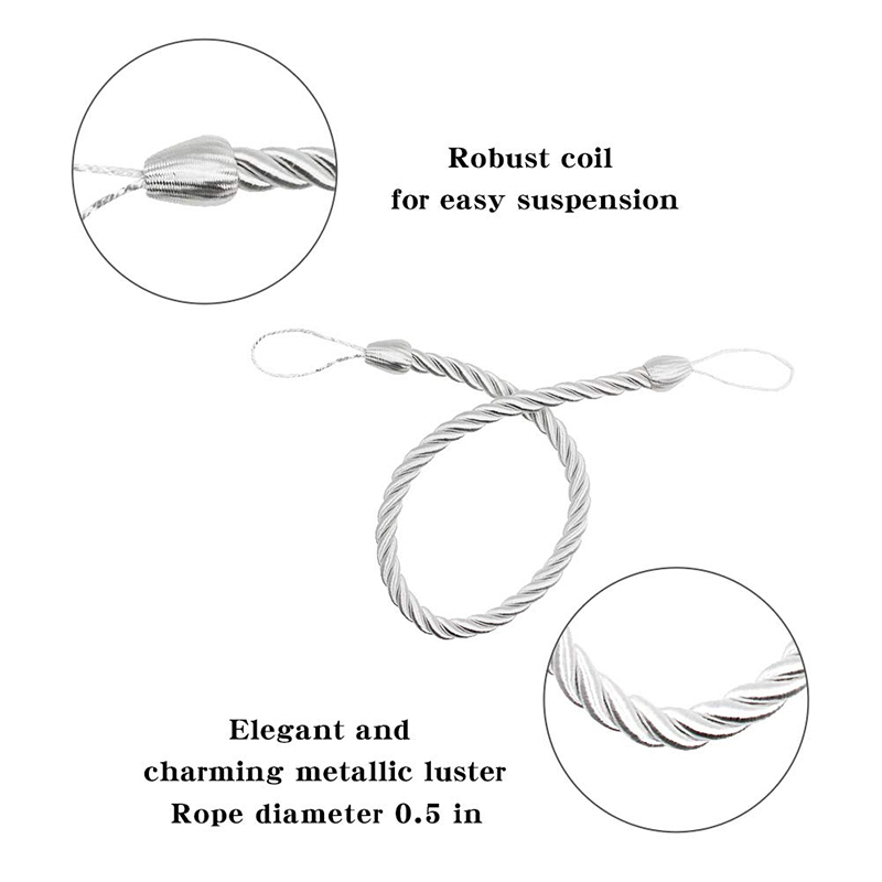 Description Picture 5 of item2Pcs Curtain Tiebacks Ropes Tie-Backs Handmade Curtain Holdbacks Curtains Clips Home Accessories Decorative