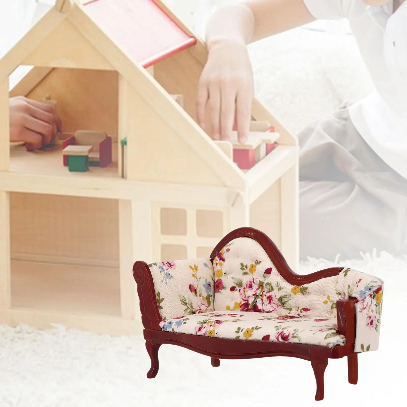 1:12 Doll House Sofa Stool Chair Accessories for Doll House Picnic Ornaments