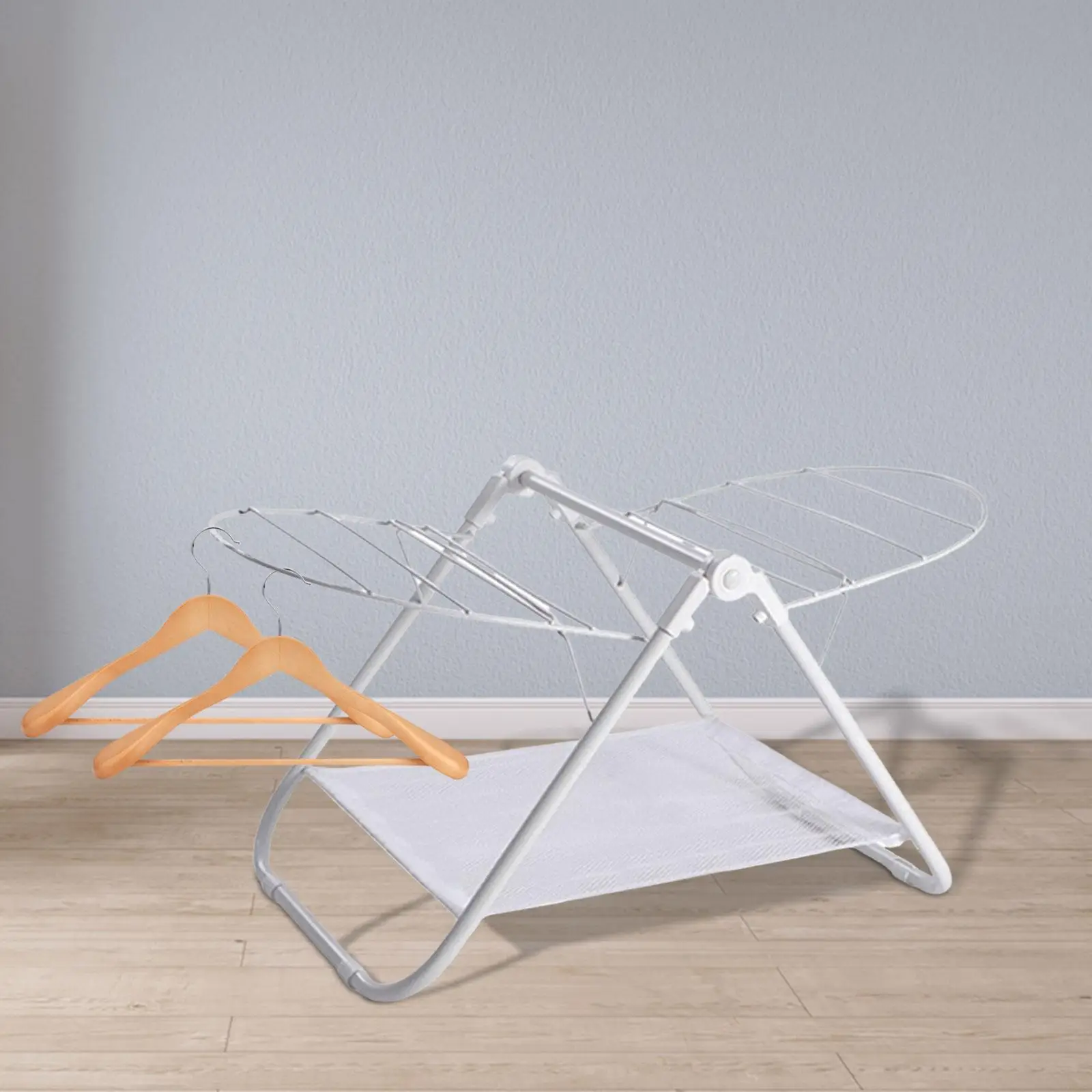 Foldable Laundry Rack Floor Type Large Strong Bearing Capacity Laundry Garment Dryer Stand Mobile Clothes Airer for Home Clothes