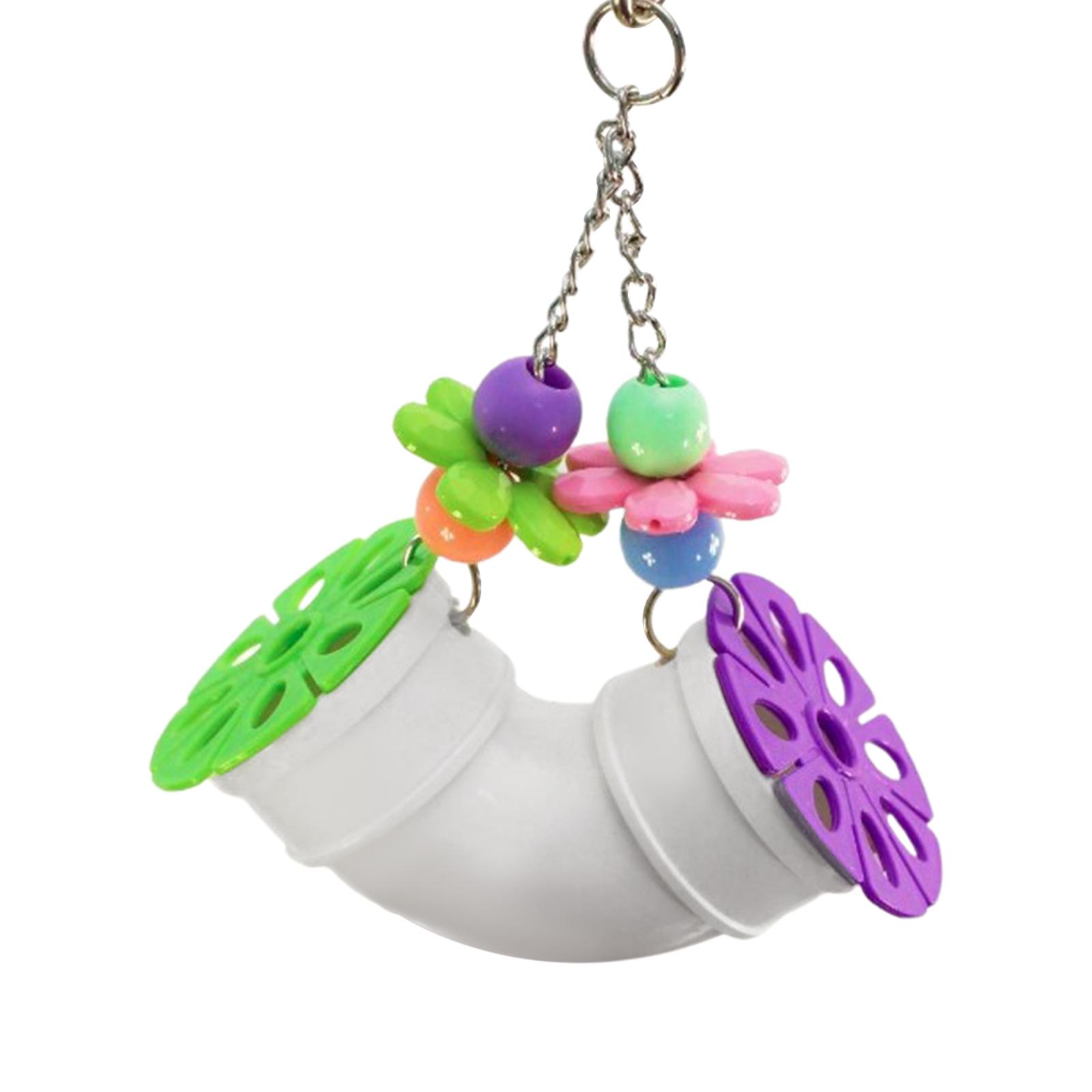 Multicolored Parrot Toys Pipeline Bird Chewing Toy Cage Hanging Accessory