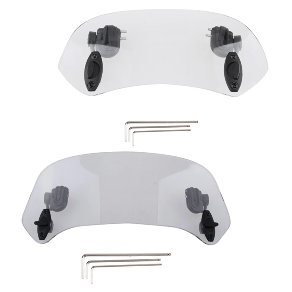 2Pcs Motorcycle Windshield Extension Spoiler Replacement Universal For 