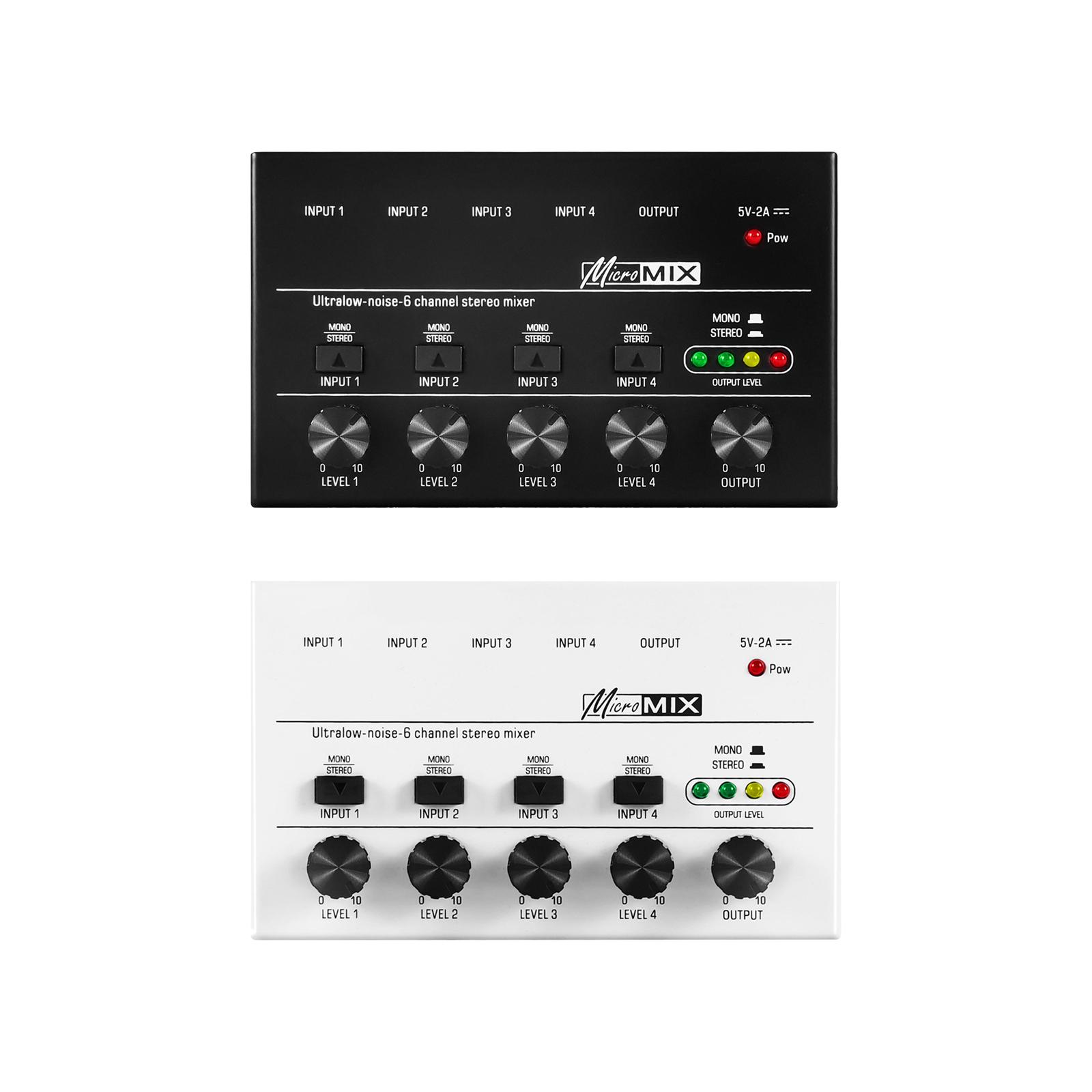 Audio Mixer Equalizer Independent Volume Control Sound Equipment for Outdoor CD Player Computer Studio Stage Phone