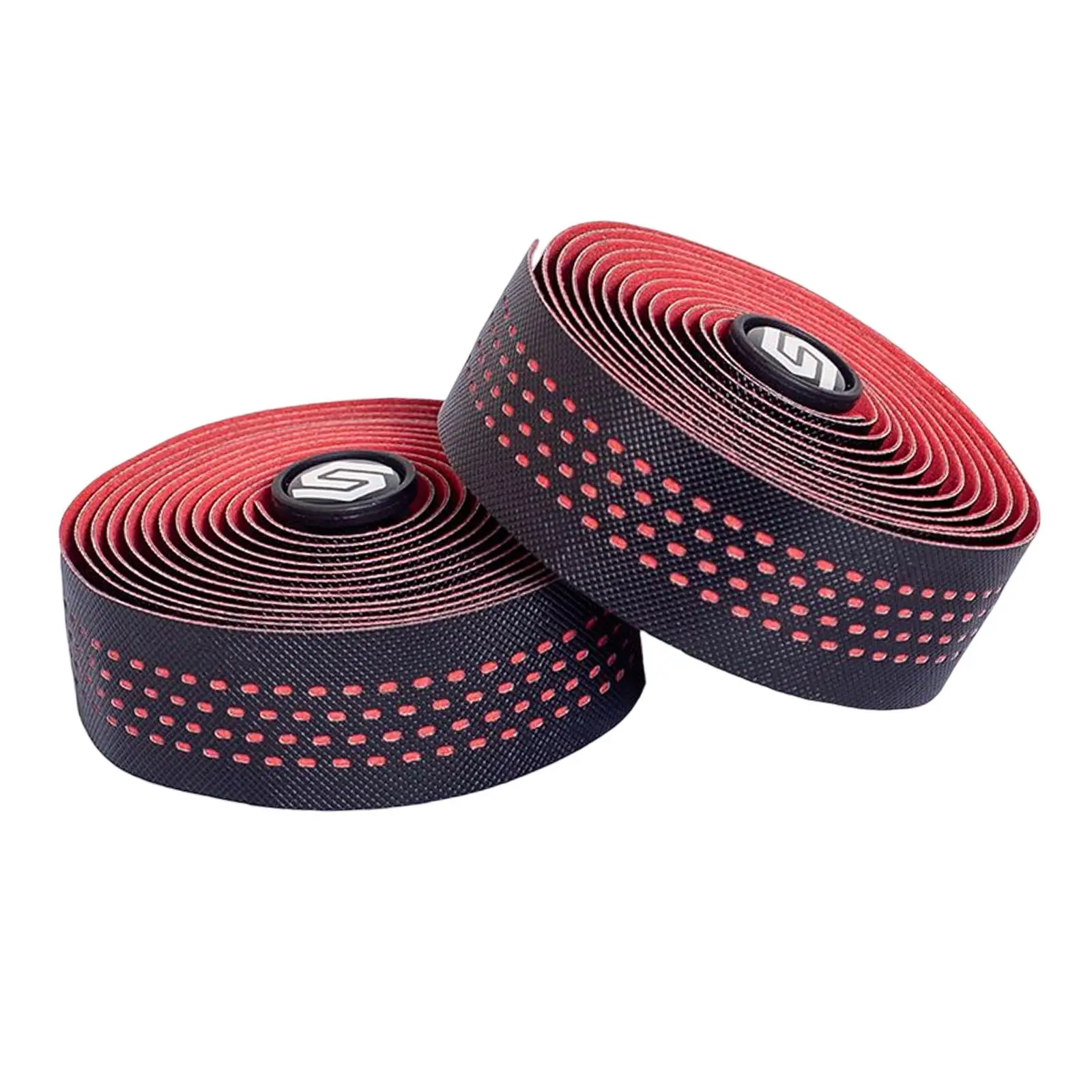 Soft Road Bike Handlebar Tapes with 2 Bar Plug Cycling Handle Wrap Shock Absorption Bike Tape Breathable Damping 2 Rolls