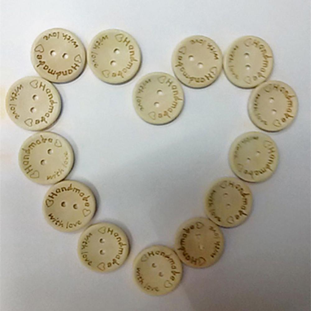 Description Picture 2 of item100 Pcs/Set Wood Butterfly Love Heart Letter Carved Sewing Scrapbooking Buttons Handmade Scrapbooking Decorative For Clothing