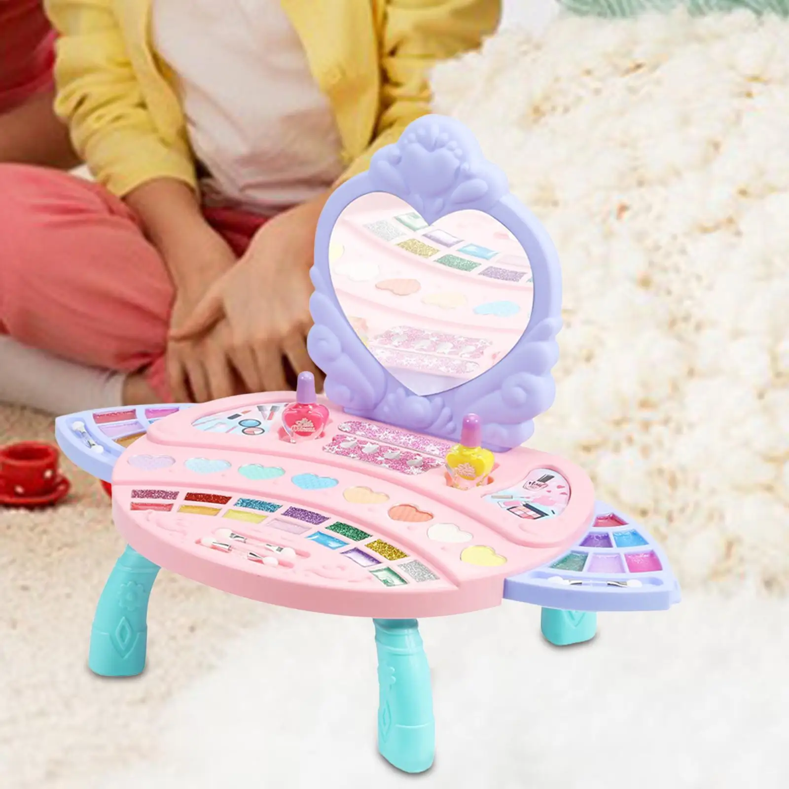 Kids Makeup Kit Makeup Set Mirror Toy for 6~12 Years Olds Children Holiday Gifts