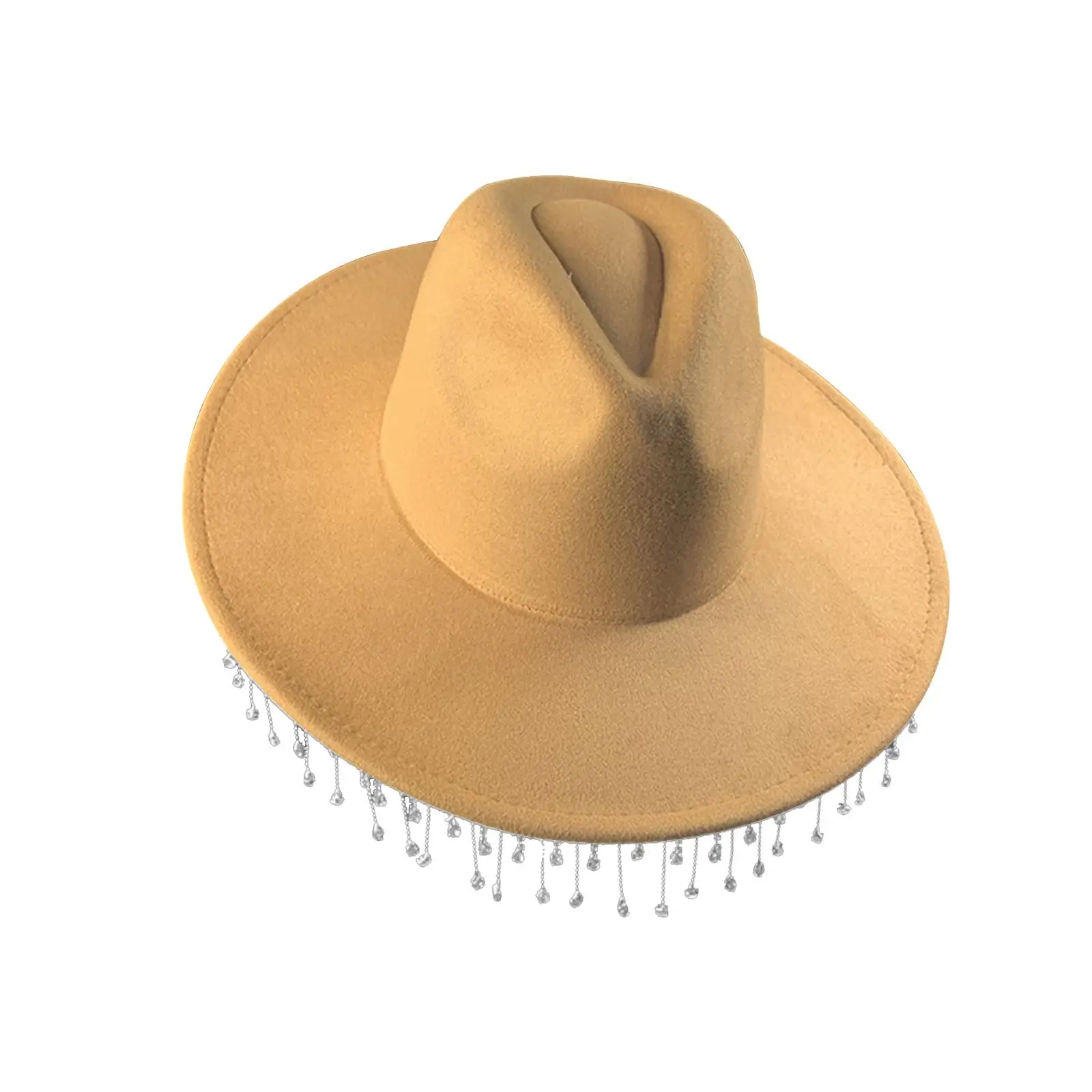 Western Style Felt Cowboy Hat Fedoras Caps Cowgirl Jazz Caps Sunhat with Tassel for Outdoor Holiday Costume Clothes Accessories