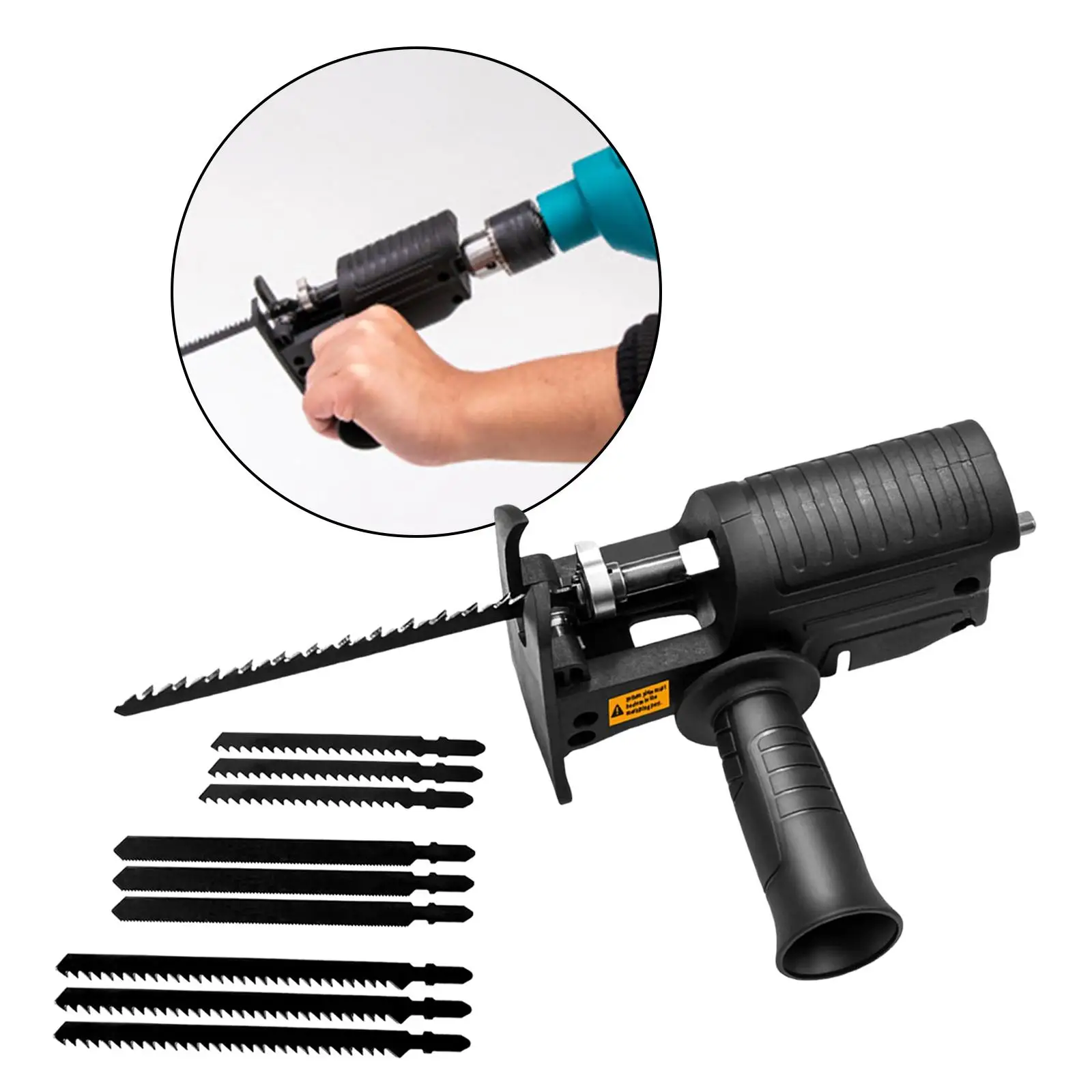 Portable Electric Drill Adapter Woodworking Cutting Tool with 9Pcs Sawblade