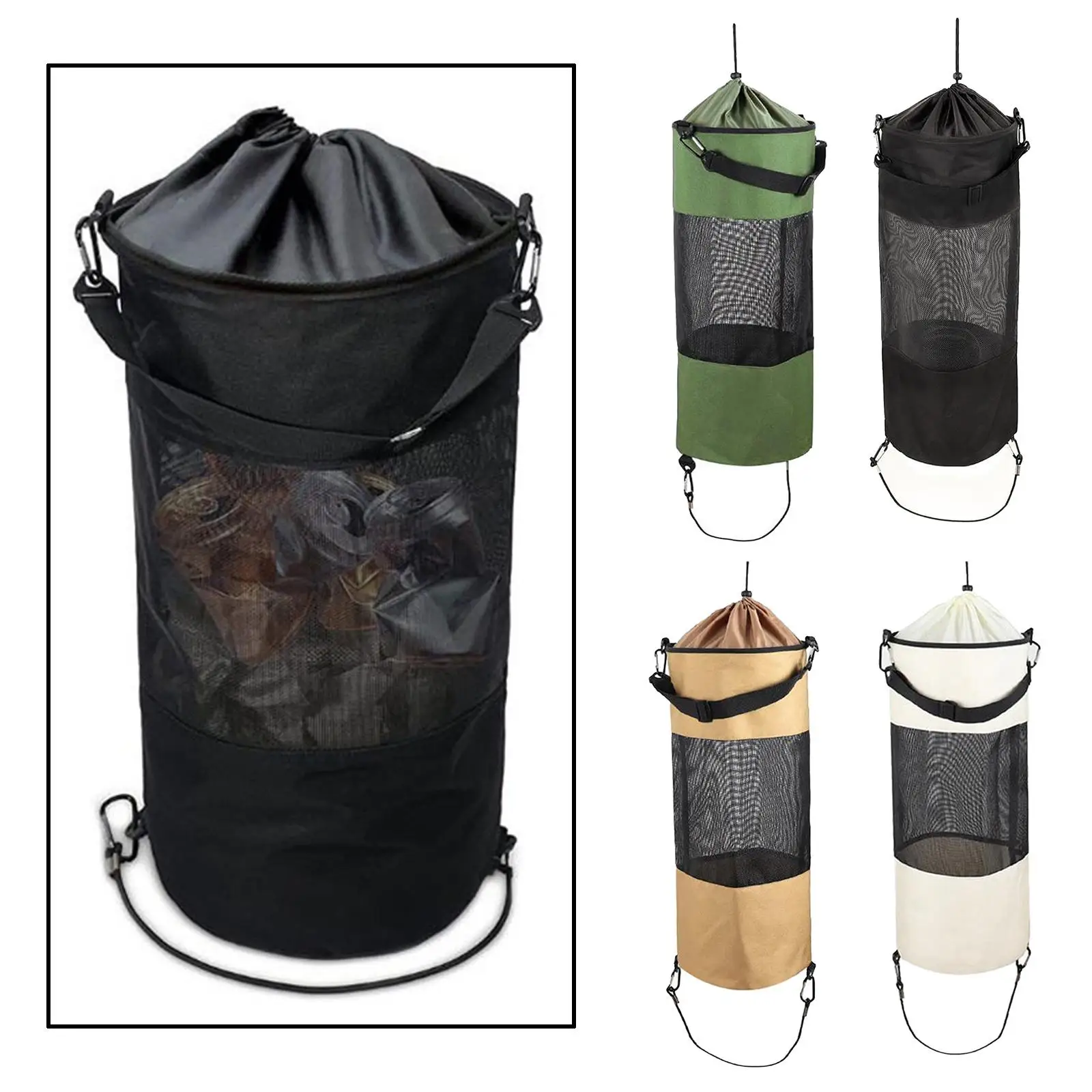 Portable Bag Large Mesh Garbage Bags Kayak Camper Bin Bag Holder