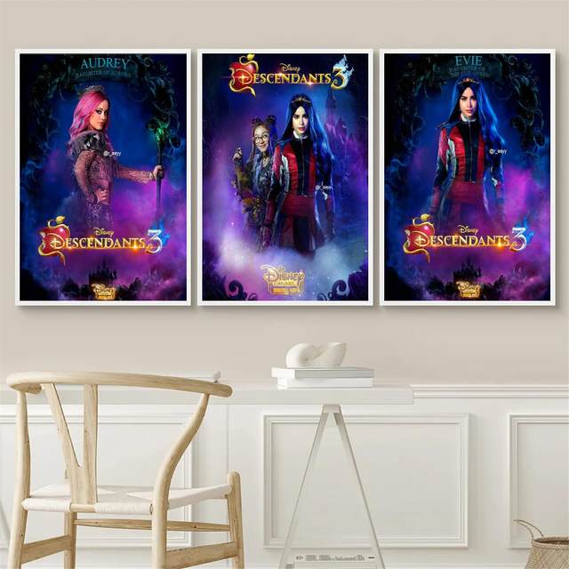 Descendants 3 - Grid Poster Wall Art 24x36 Canvas Posters Decoration Art  Poster Personalized Gift Modern Family bedroom Painting