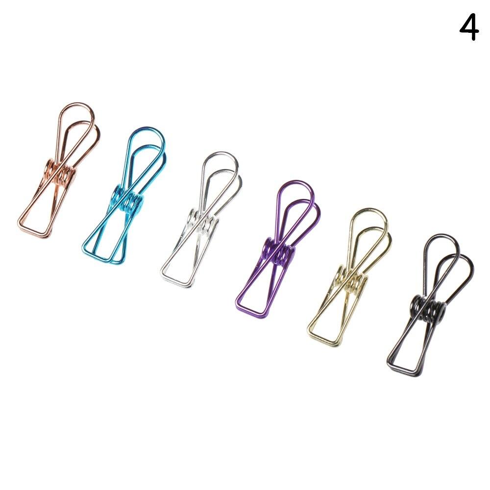 Hollowed Out Metal Binder Clips - 6PC Office Paper Organizer Set