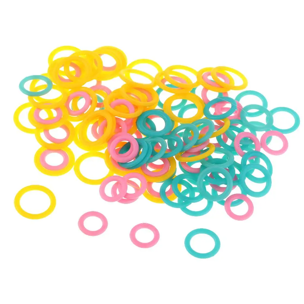 120pcs Colorful Plastic Knitting Stitch Markers Ring Knitters Tools