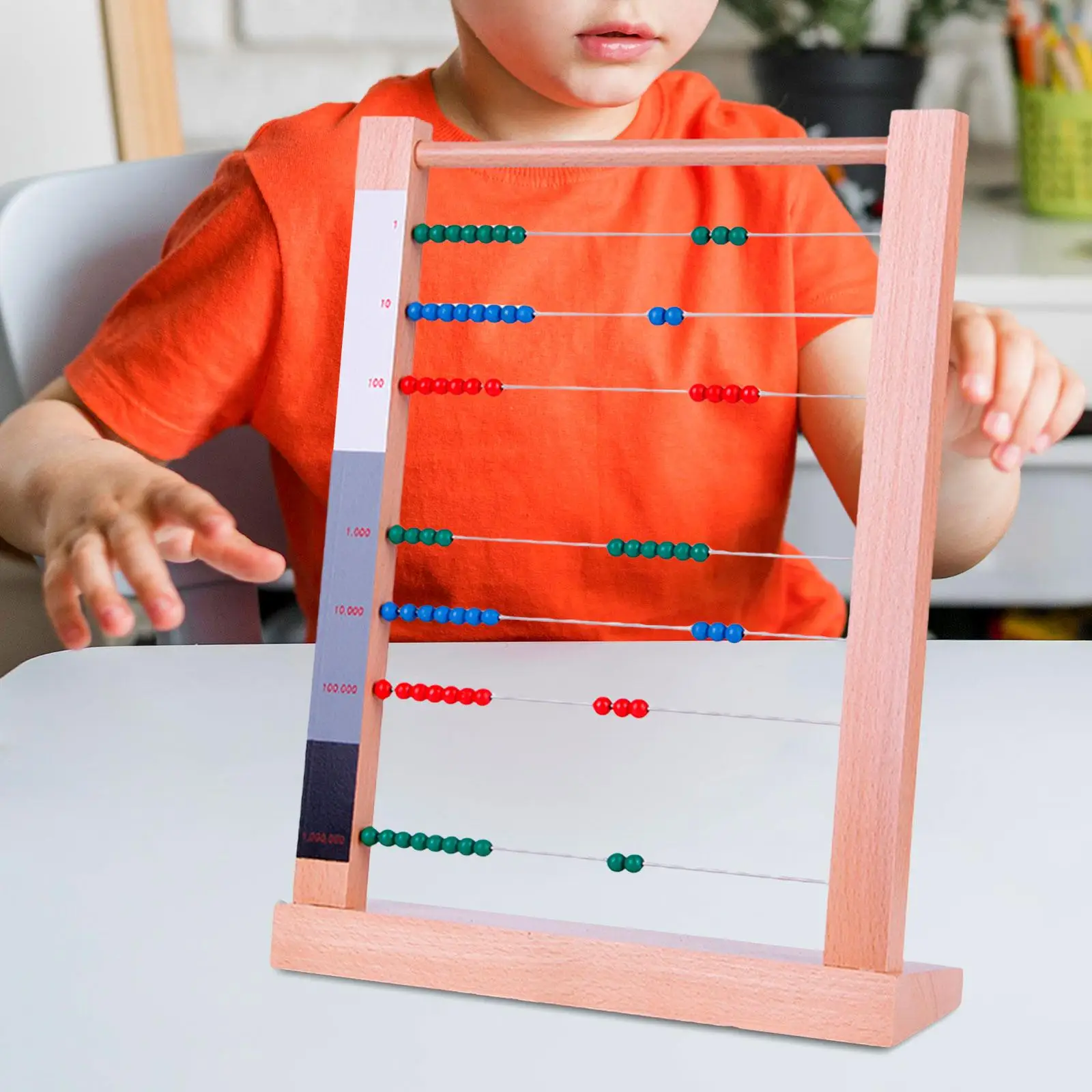 Montessori Toys Calculation Wooden Abacus for Elementary Preschool Toddlers