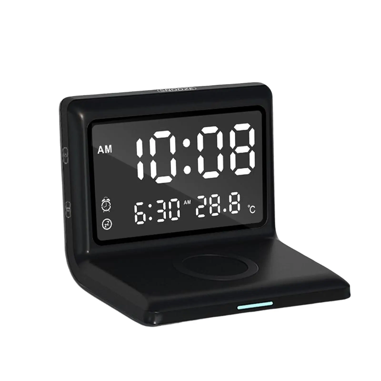 Digital Alarm Clock Charging 12/24H Touch Button Adjustable Brightness Snooze Fast Charging Portable for Adult Desk Home Bedside