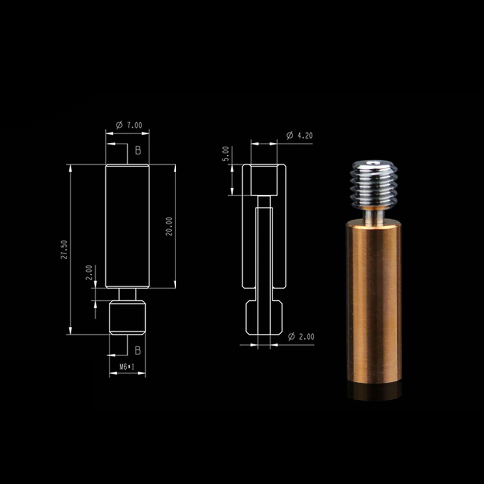 3D Printer Replacement Titanium High Temperature Alloy Copper Bimetal Heatbreak Thermal Barrel Tube   3   S